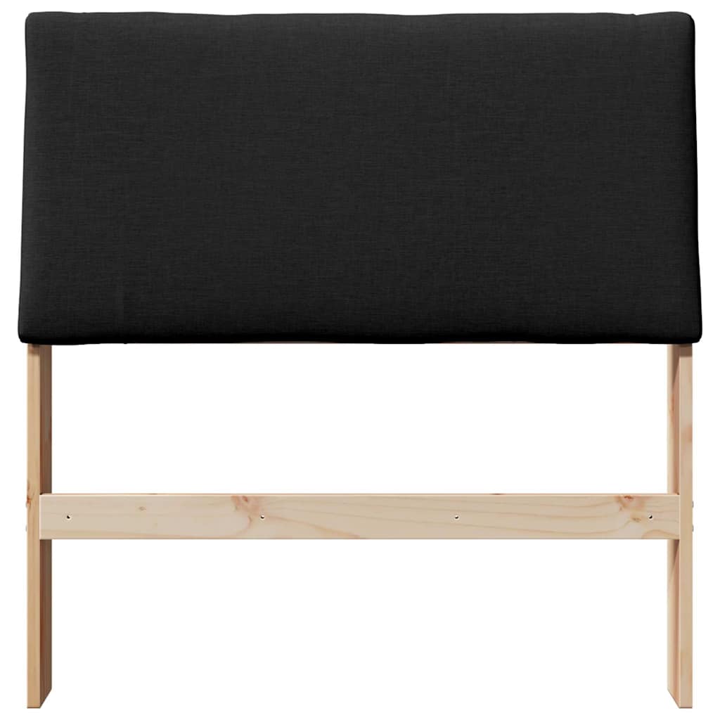 Gepolstertes Kopfteil Schwarz 90 cm Massives Kiefernholz