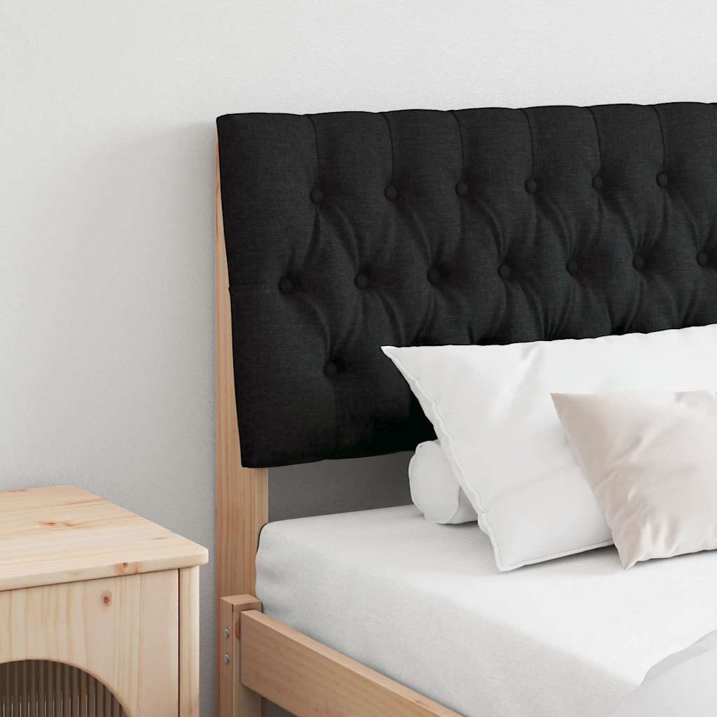 Gepolstertes Kopfteil Schwarz 180 cm Massives Kiefernholz