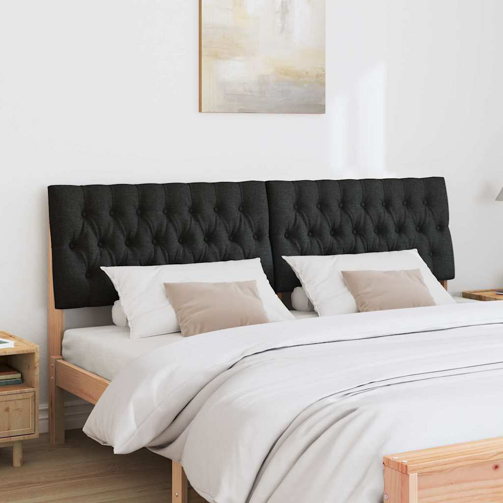 Gepolstertes Kopfteil Schwarz 180 cm Massives Kiefernholz