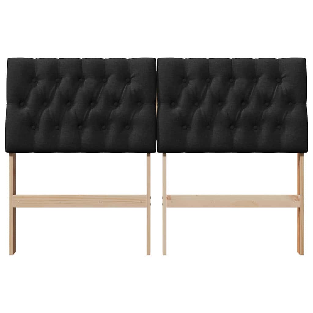 Gepolstertes Kopfteil Schwarz 160 cm Massives Kiefernholz