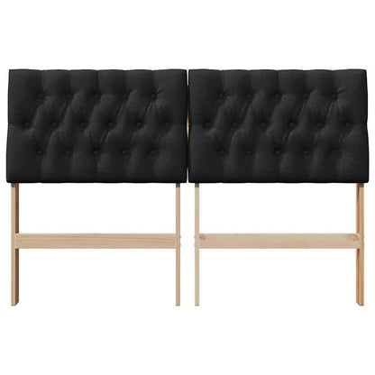 Gepolstertes Kopfteil Schwarz 160 cm Massives Kiefernholz