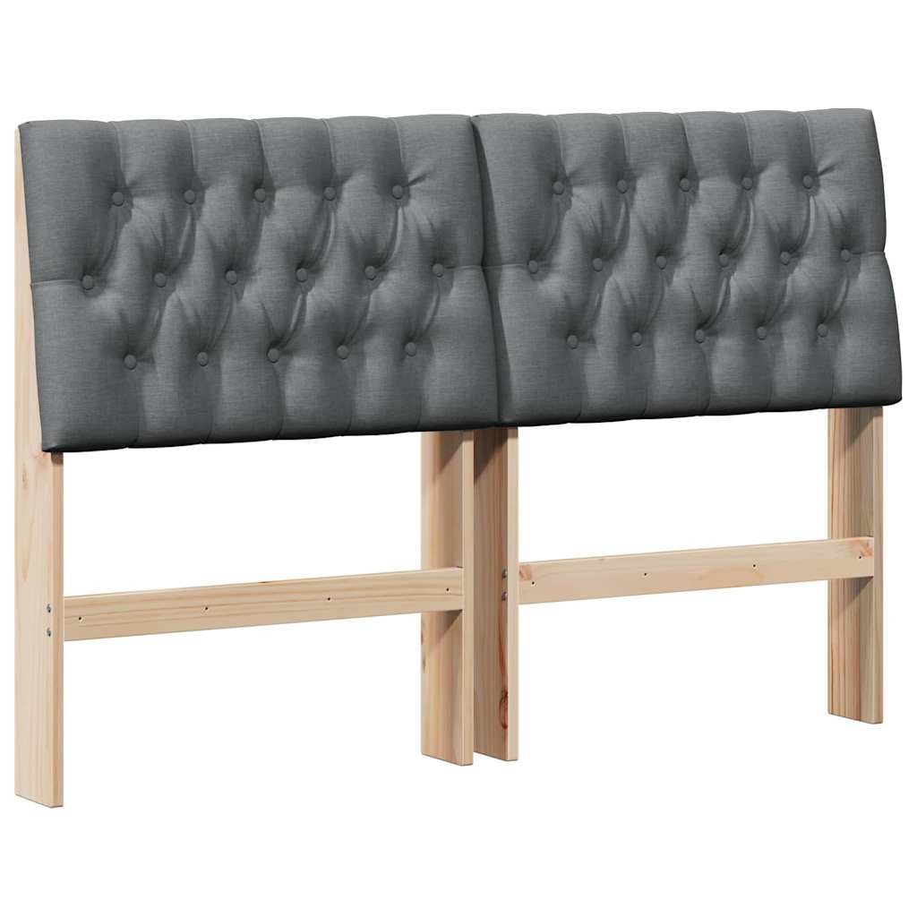 Gepolstertes Kopfteil Dunkelgrau 150 cm Massives Kiefernholz