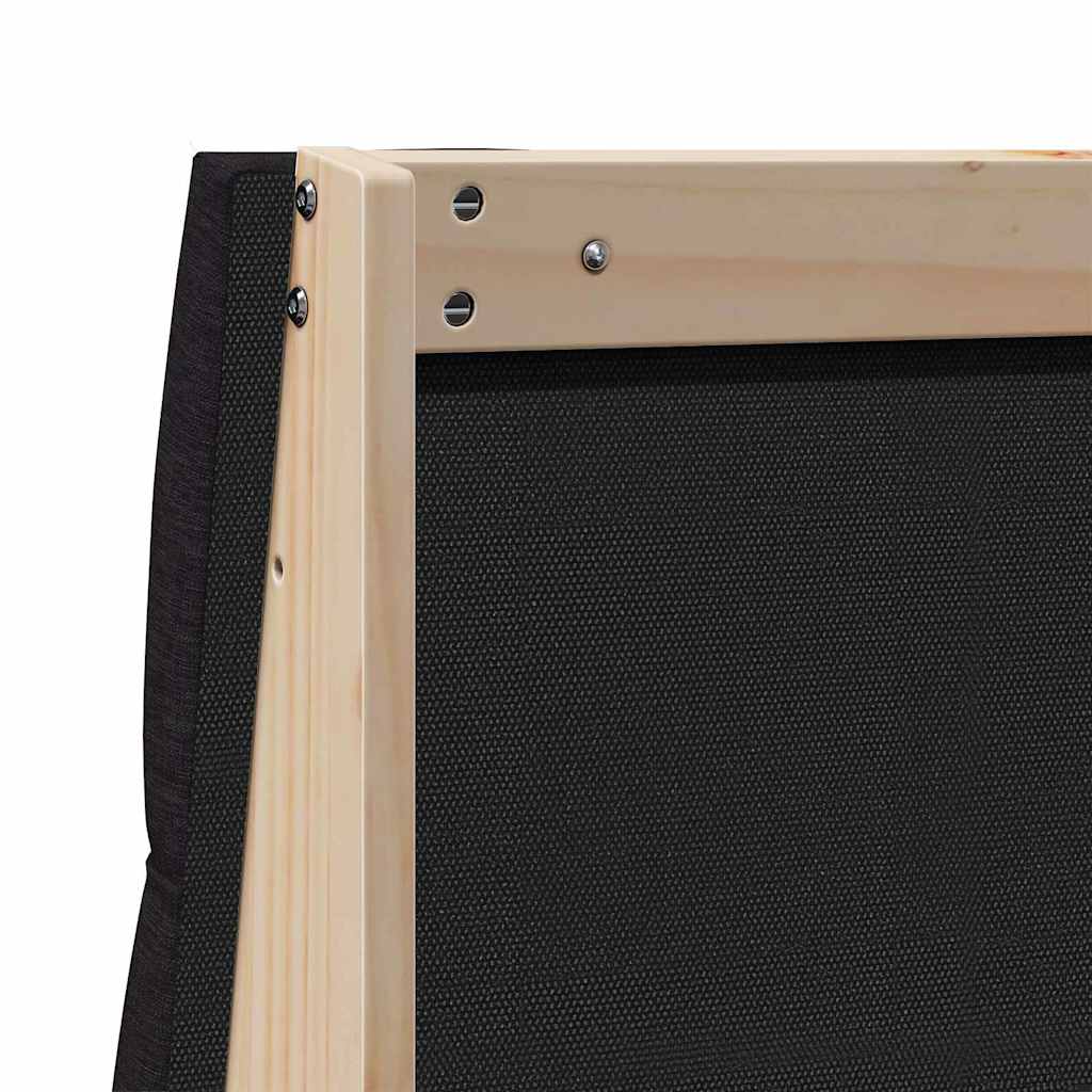 Gepolstertes Kopfteil Schwarz 150 cm Massives Kiefernholz
