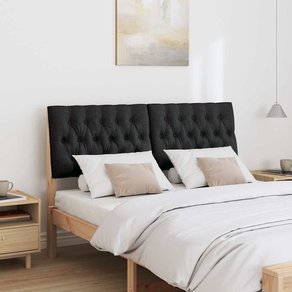 Gepolstertes Kopfteil Schwarz 150 cm Massives Kiefernholz