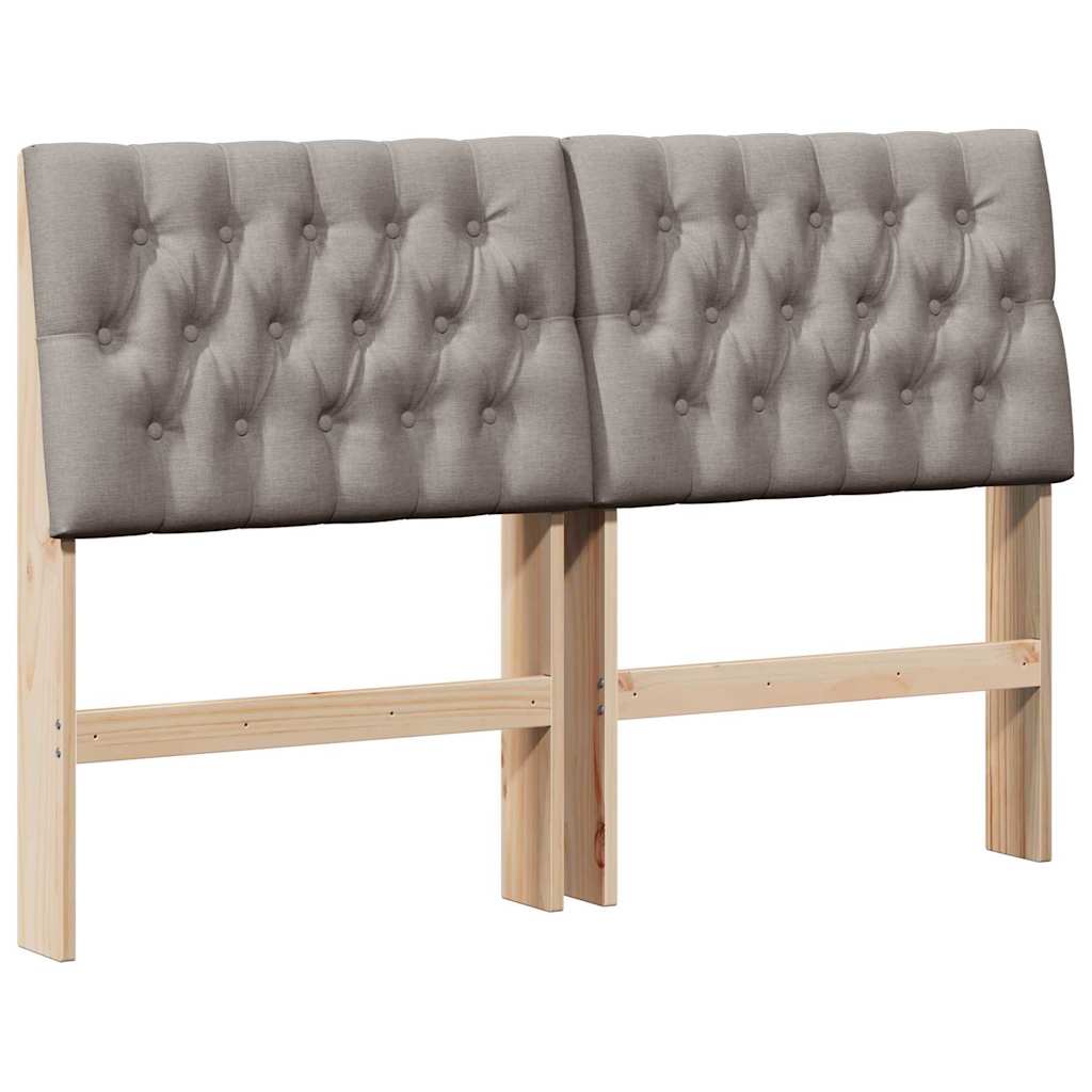 Gepolstertes Kopfteil Taupe 150 cm Massives Kiefernholz