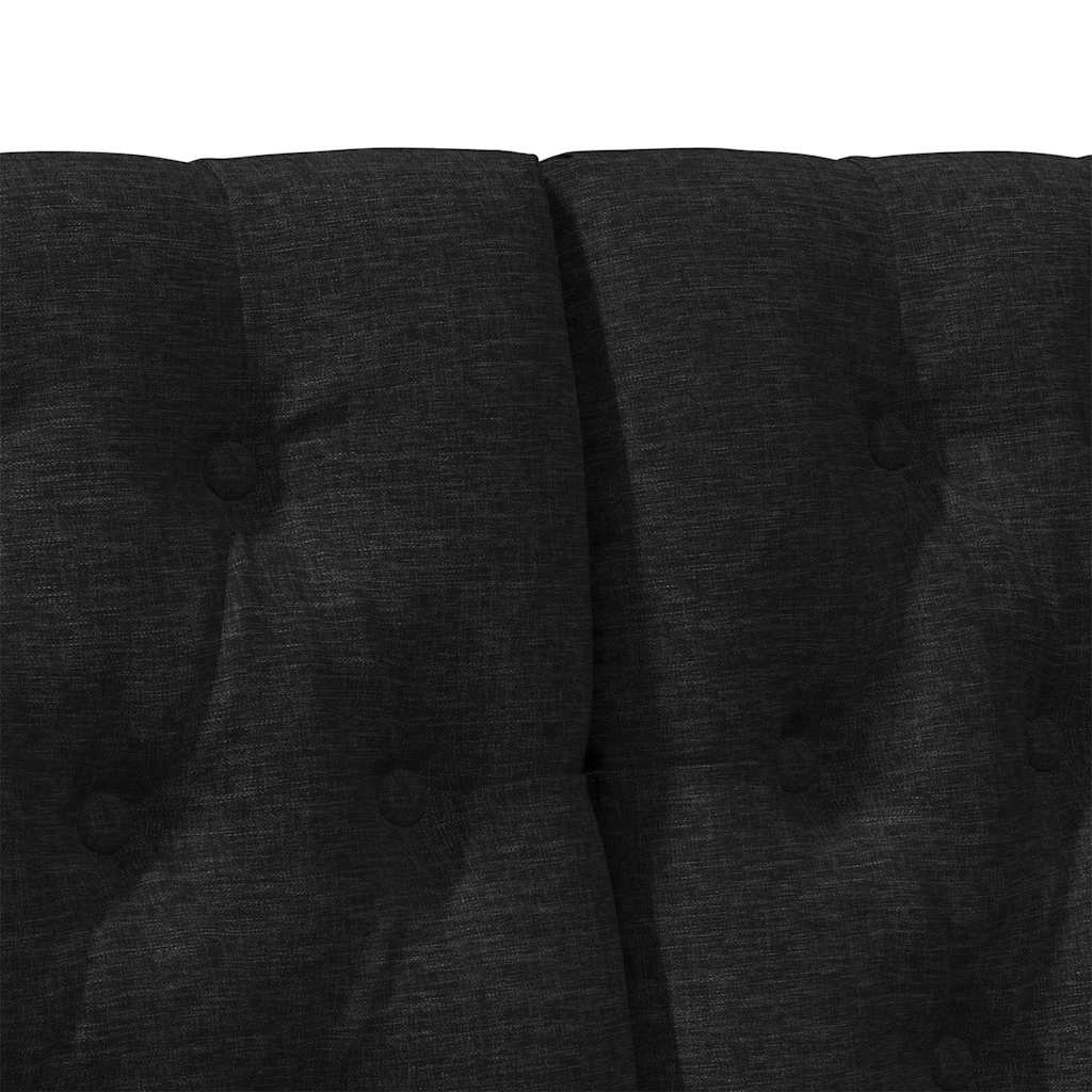 Gepolstertes Kopfteil Schwarz 140 cm Massives Kiefernholz