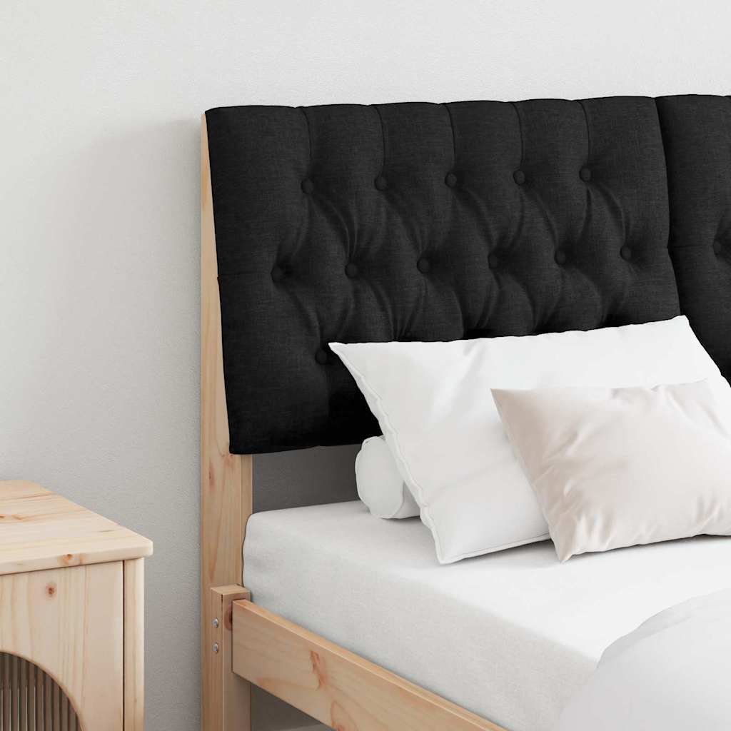 Gepolstertes Kopfteil Schwarz 140 cm Massives Kiefernholz