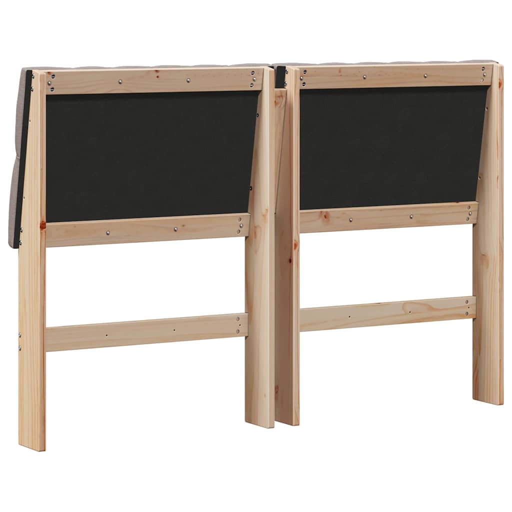 Gepolstertes Kopfteil Taupe 140 cm Massives Kiefernholz