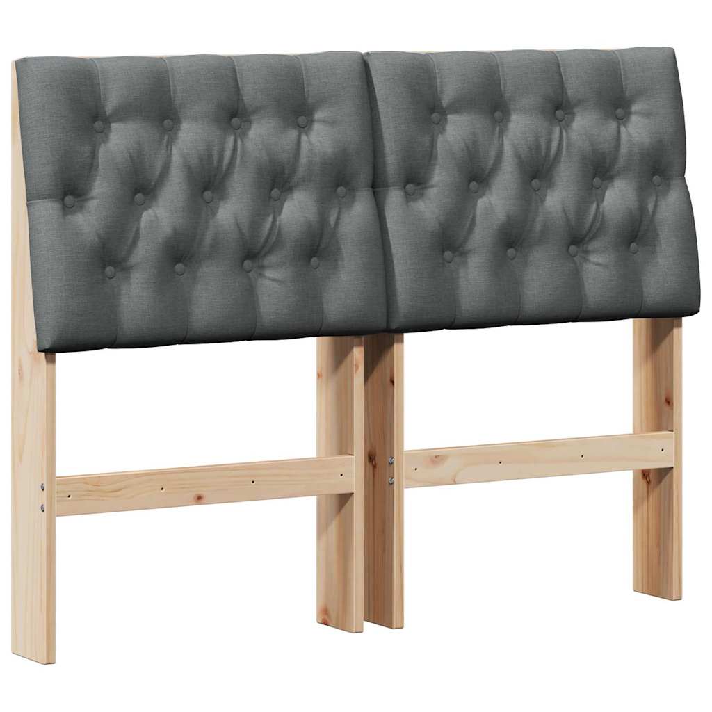 Gepolstertes Kopfteil Dunkelgrau 120 cm Massives Kiefernholz