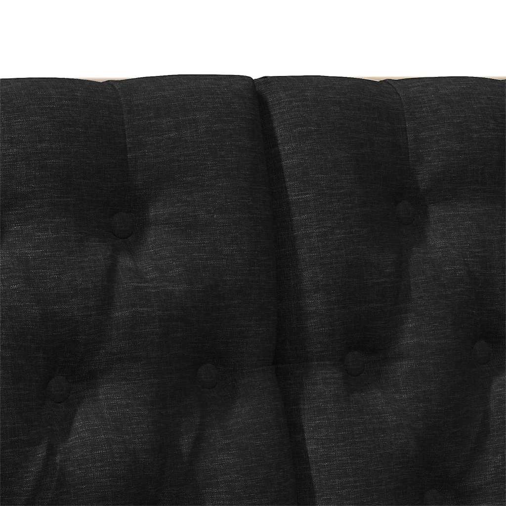 Gepolstertes Kopfteil Schwarz 120 cm Massives Kiefernholz