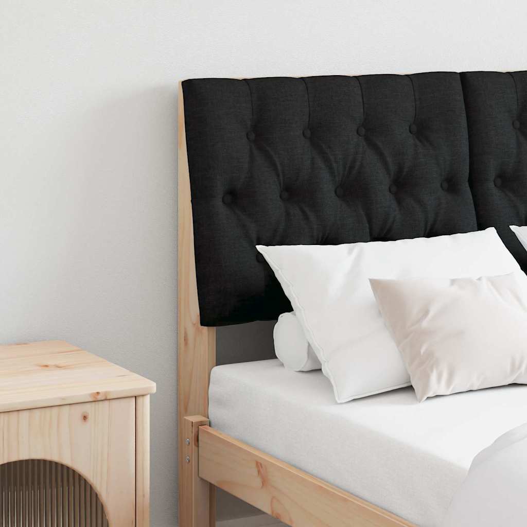 Gepolstertes Kopfteil Schwarz 120 cm Massives Kiefernholz