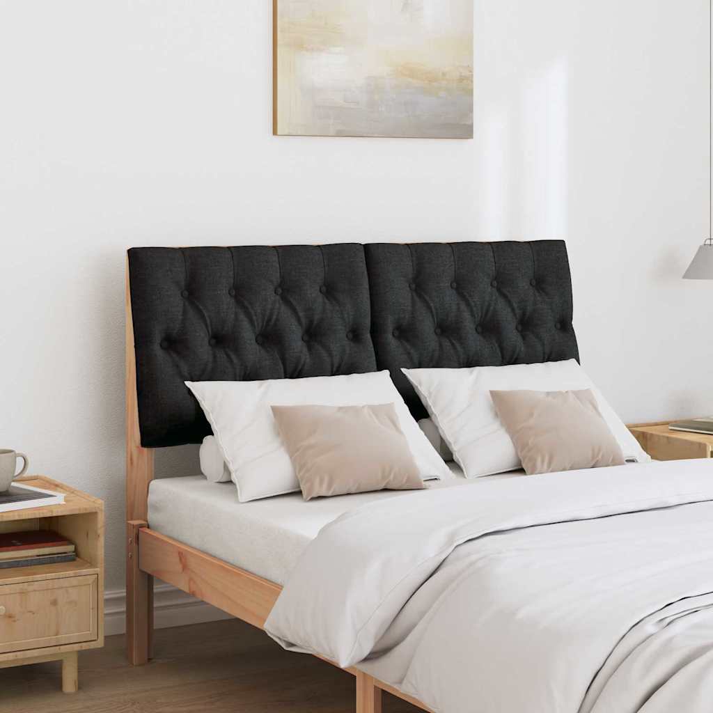 Gepolstertes Kopfteil Schwarz 120 cm Massives Kiefernholz