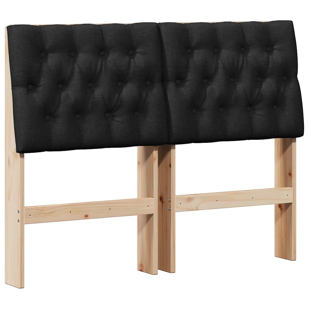 Gepolstertes Kopfteil Schwarz 120 cm Massives Kiefernholz