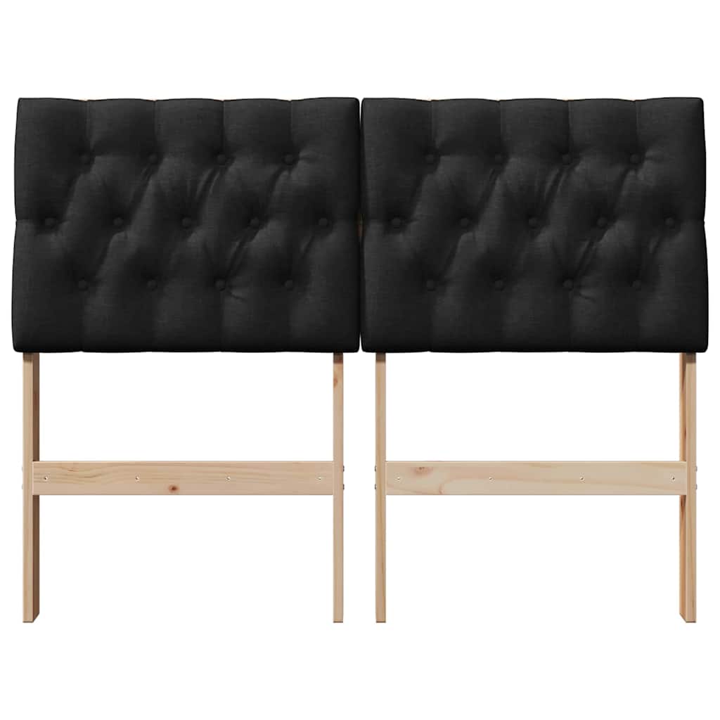 Gepolstertes Kopfteil Schwarz 120 cm Massives Kiefernholz