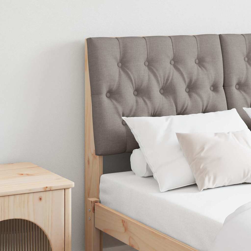 Gepolstertes Kopfteil Taupe 120 cm Massives Kiefernholz