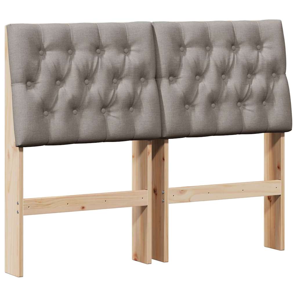 Gepolstertes Kopfteil Taupe 120 cm Massives Kiefernholz