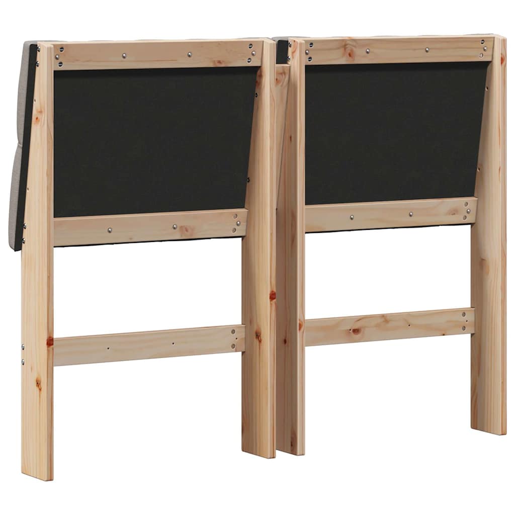 Gepolstertes Kopfteil Taupe 120 cm Massives Kiefernholz