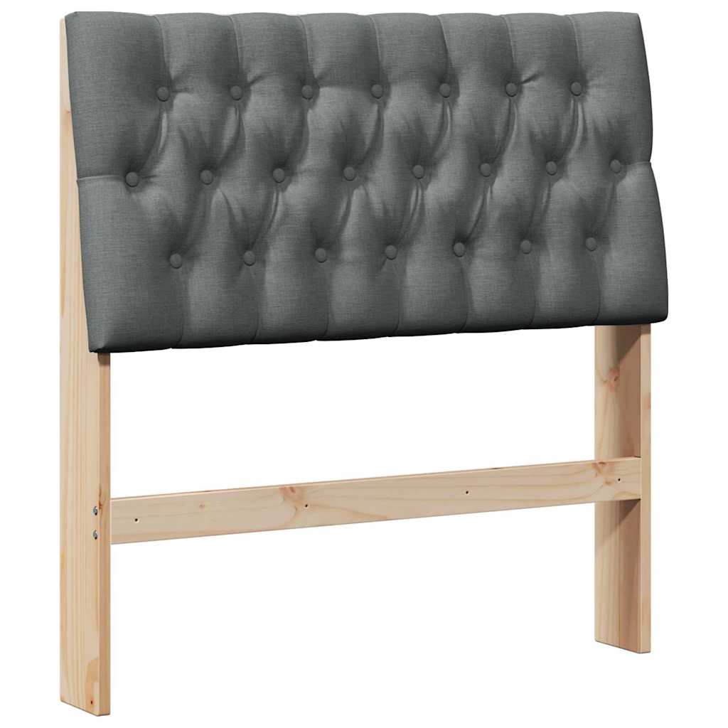 Gepolstertes Kopfteil Dunkelgrau 90 cm Massives Kiefernholz