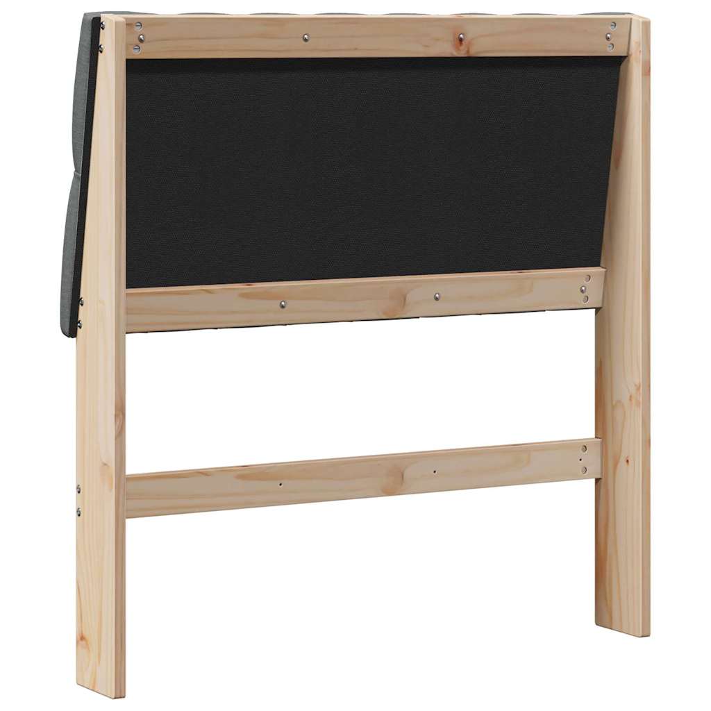 Gepolstertes Kopfteil Dunkelgrau 90 cm Massives Kiefernholz