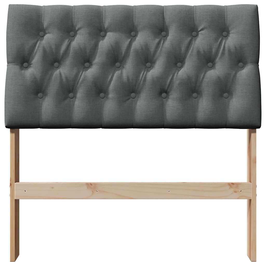 Gepolstertes Kopfteil Dunkelgrau 90 cm Massives Kiefernholz