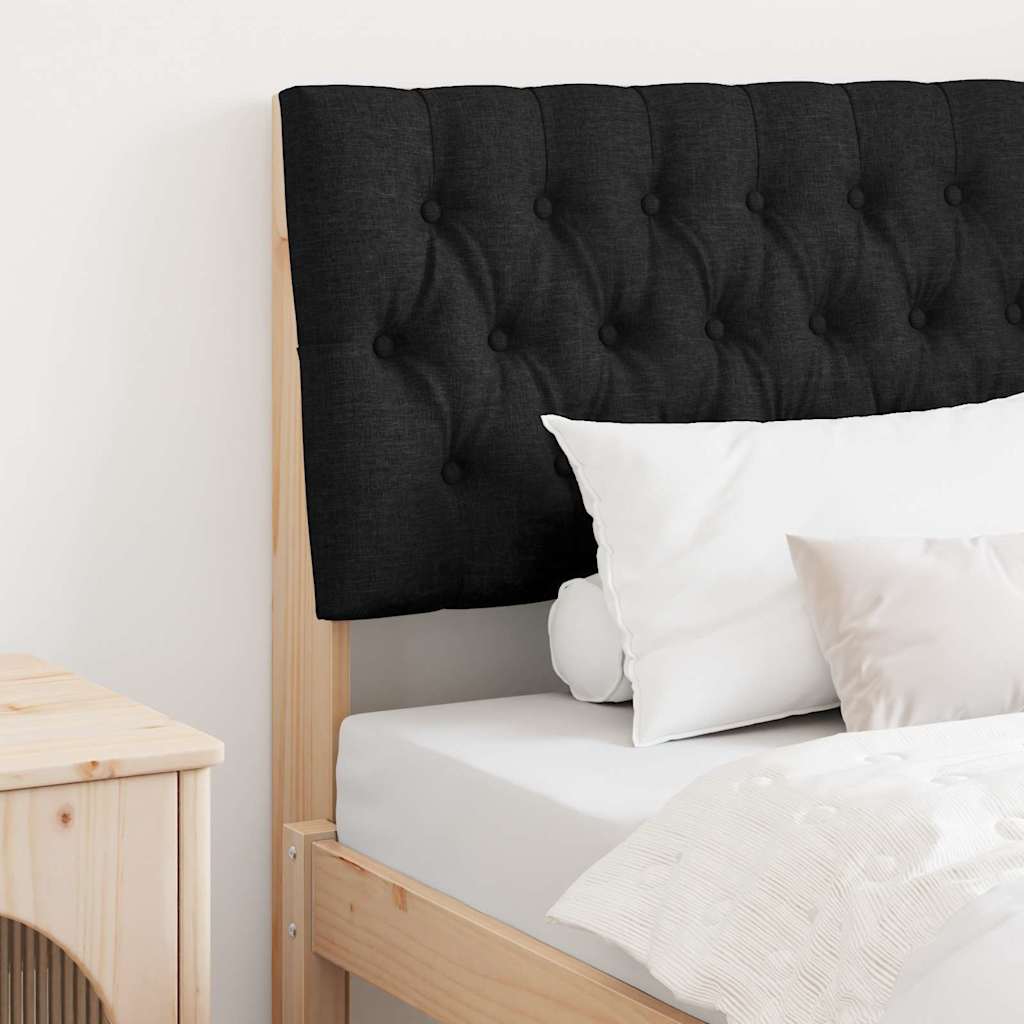 Gepolstertes Kopfteil Schwarz 90 cm Massives Kiefernholz