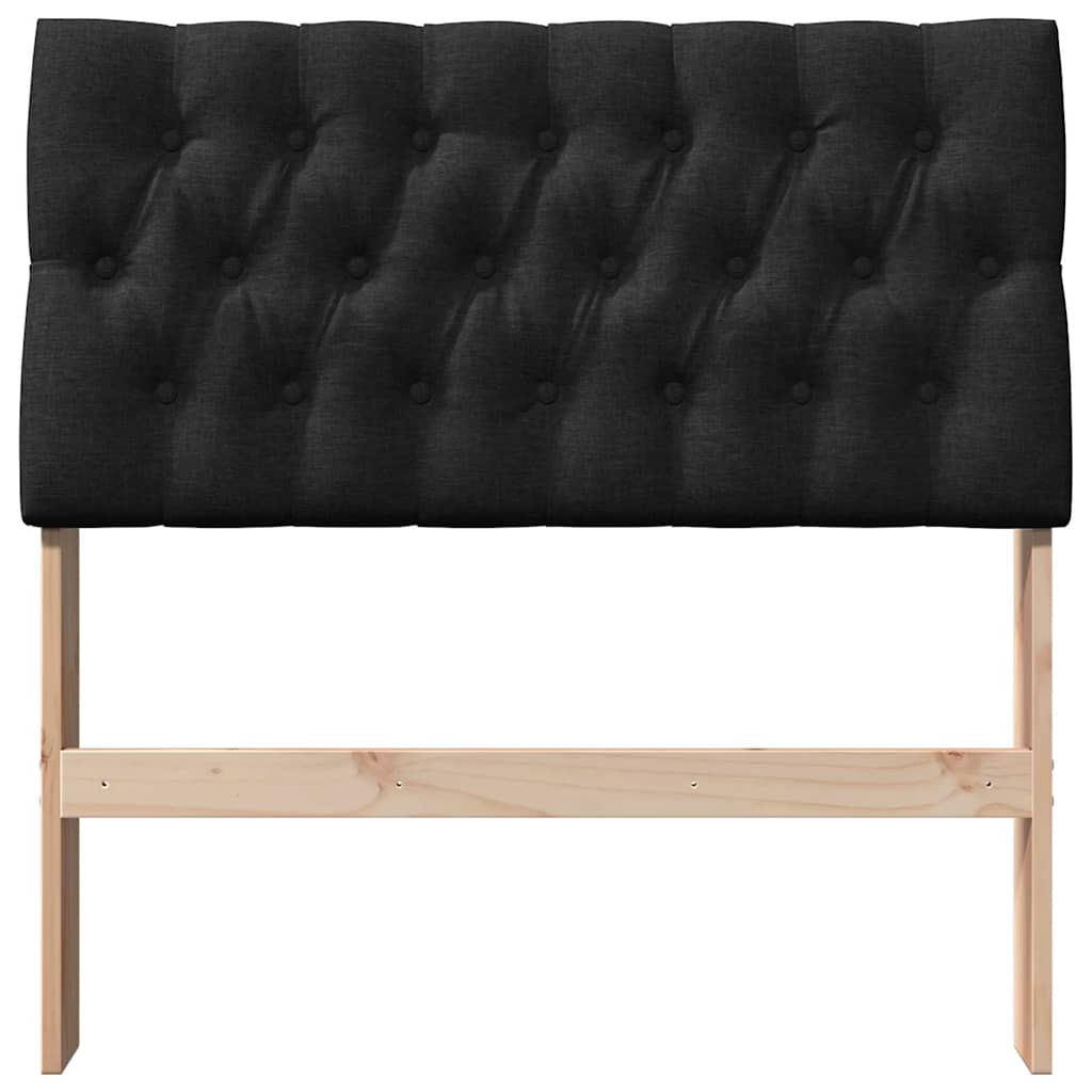 Gepolstertes Kopfteil Schwarz 90 cm Massives Kiefernholz