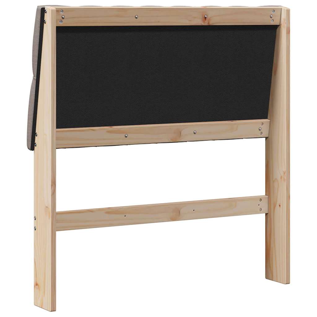 Gepolstertes Kopfteil Taupe 90 cm Massives Kiefernholz