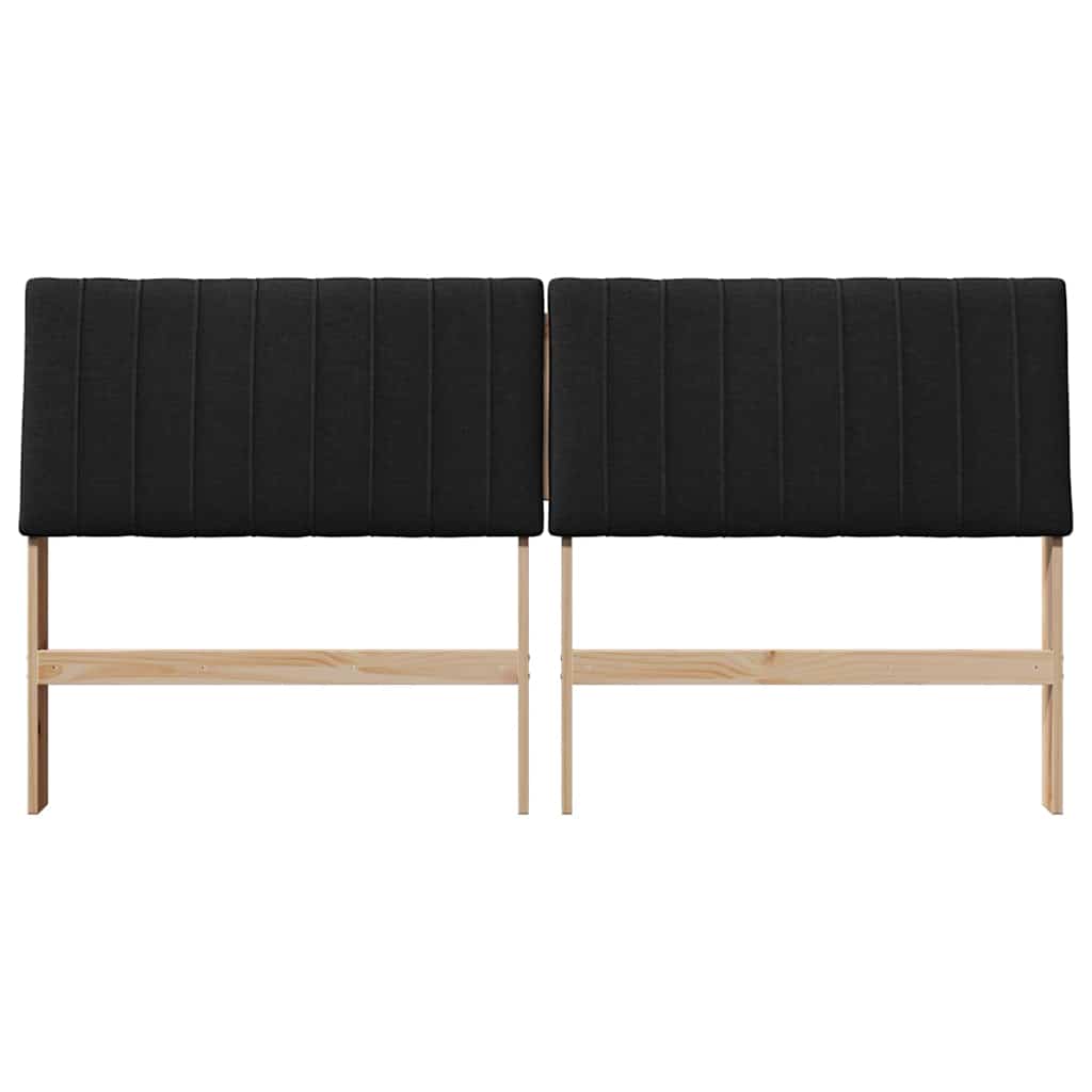 Gepolstertes Kopfteil Schwarz 200 cm Massives Kiefernholz