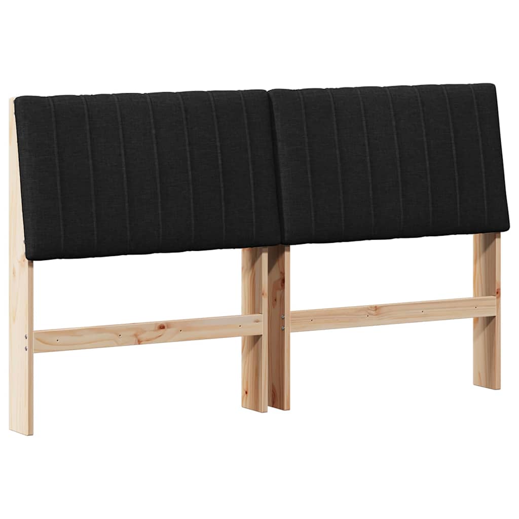 Gepolstertes Kopfteil Schwarz 150 cm Massives Kiefernholz