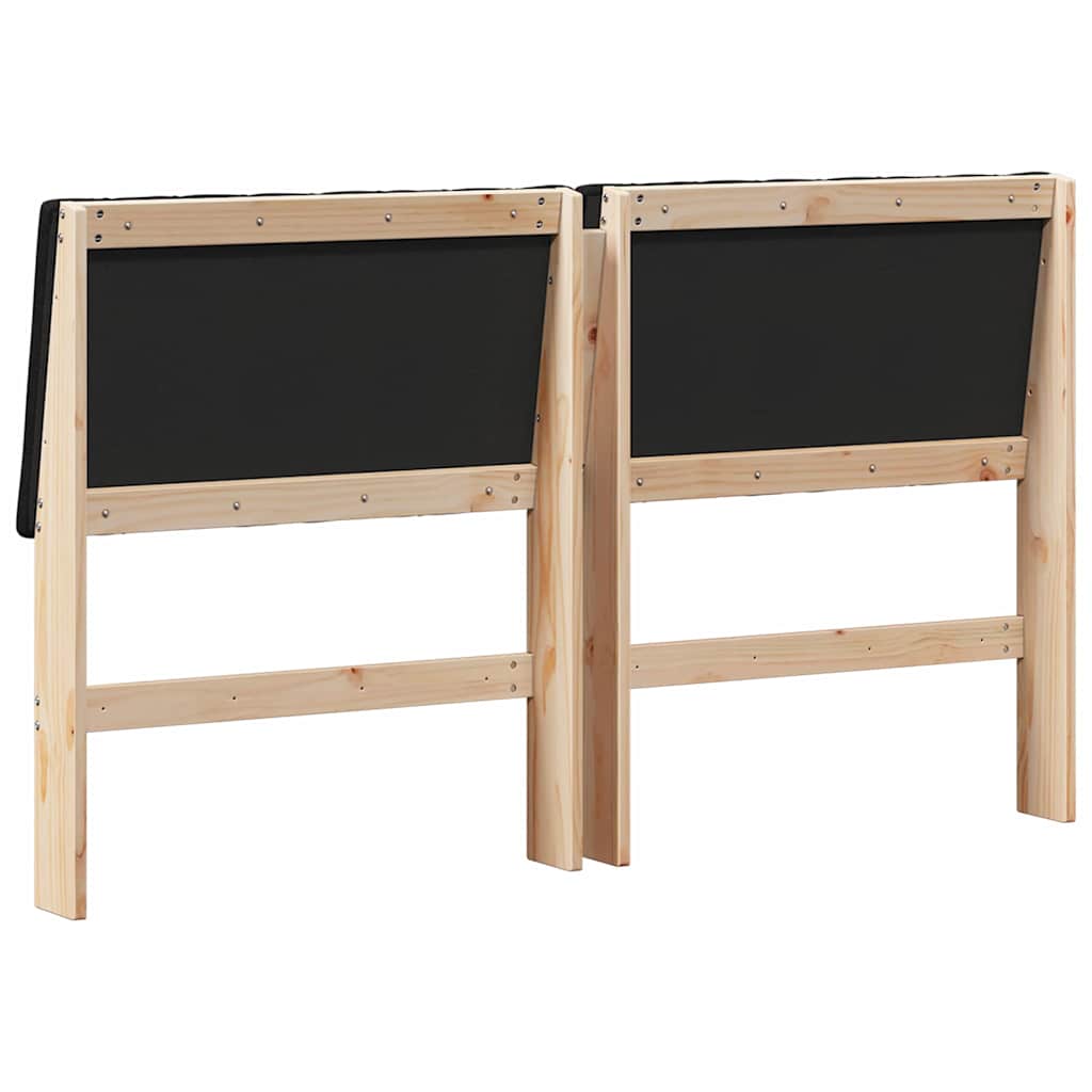 Gepolstertes Kopfteil Schwarz 150 cm Massives Kiefernholz