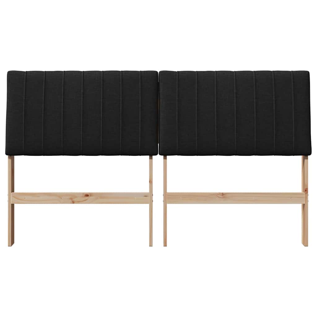 Gepolstertes Kopfteil Schwarz 150 cm Massives Kiefernholz