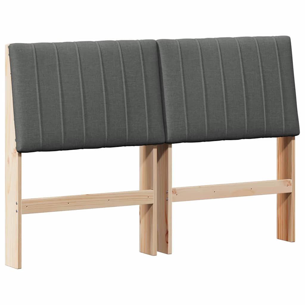 Gepolstertes Kopfteil Dunkelgrau 140 cm Massives Kiefernholz