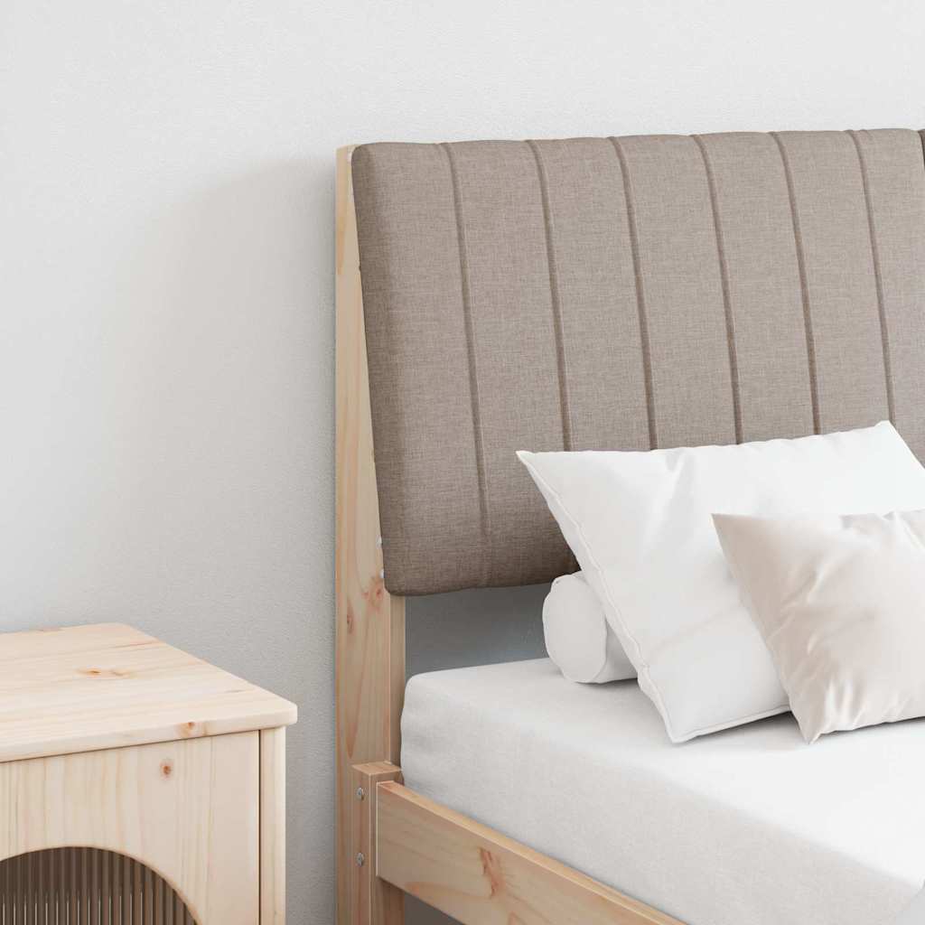 Gepolstertes Kopfteil Taupe 140 cm Massives Kiefernholz