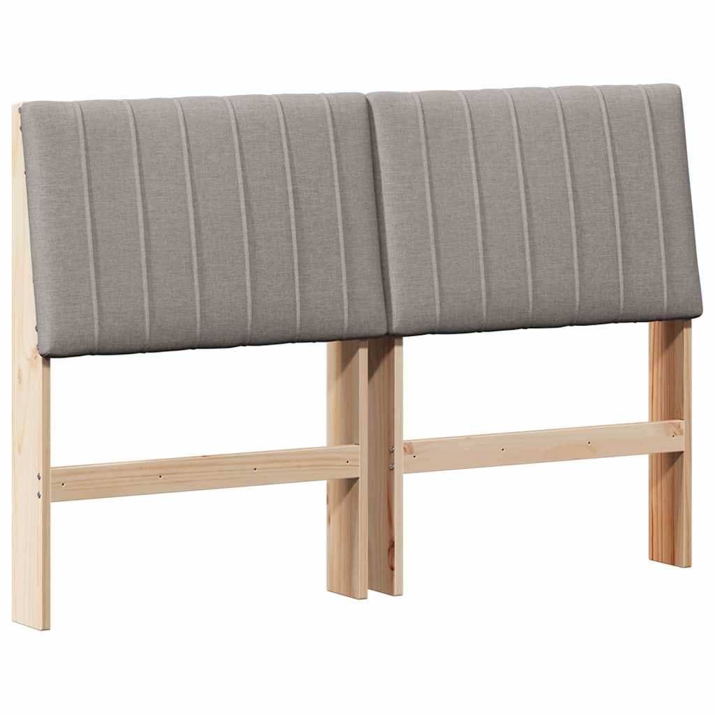 Gepolstertes Kopfteil Taupe 140 cm Massives Kiefernholz