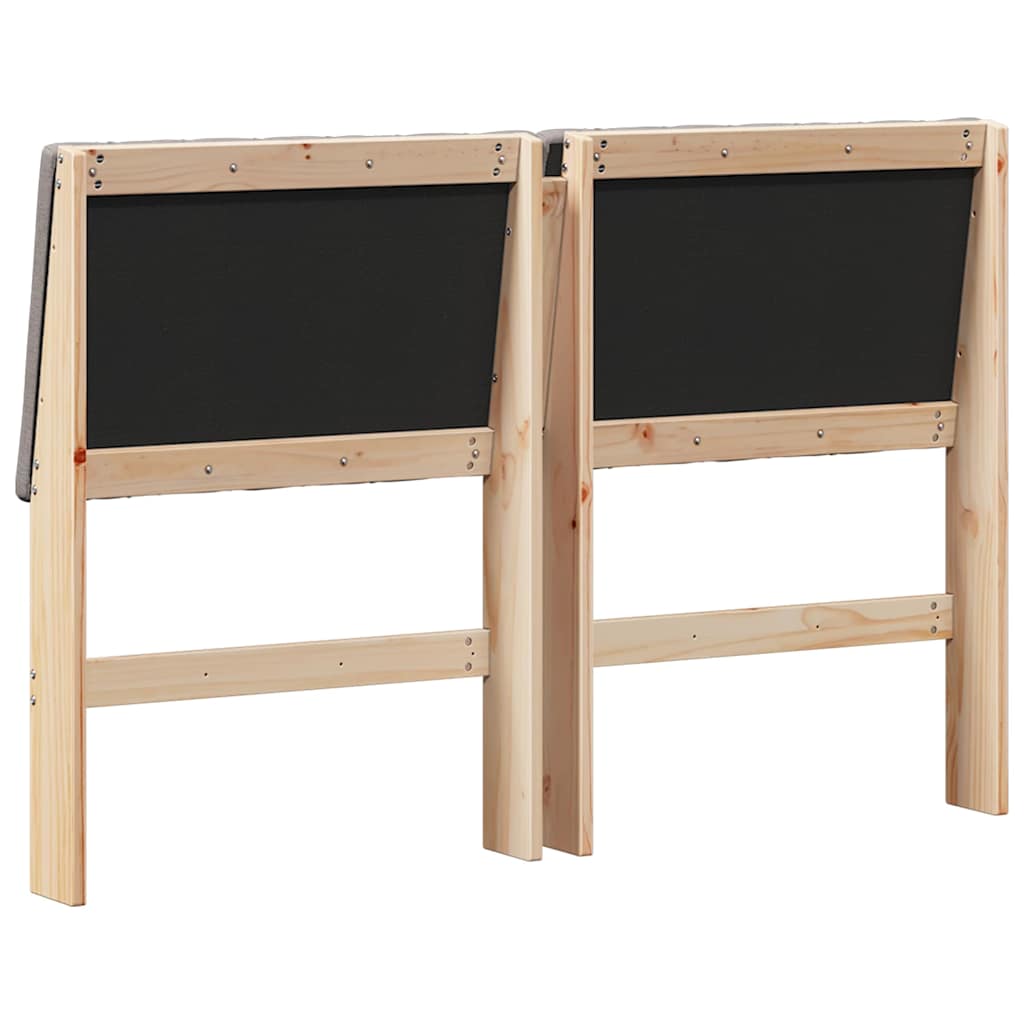 Gepolstertes Kopfteil Taupe 140 cm Massives Kiefernholz