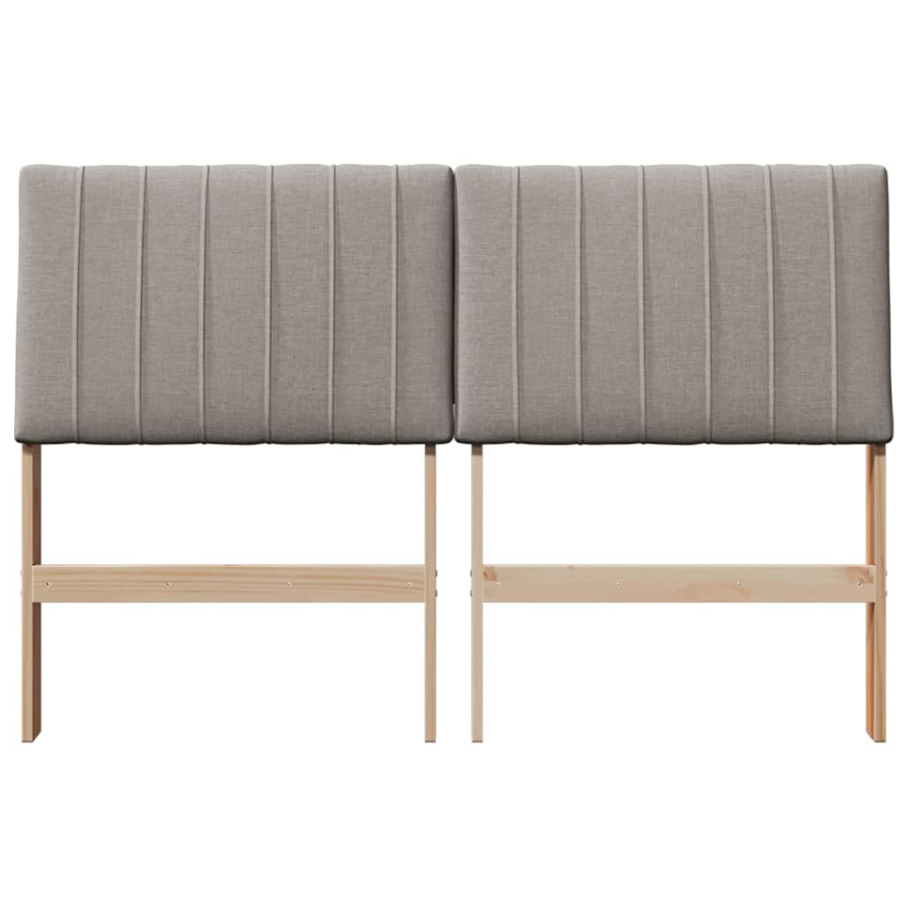 Gepolstertes Kopfteil Taupe 140 cm Massives Kiefernholz