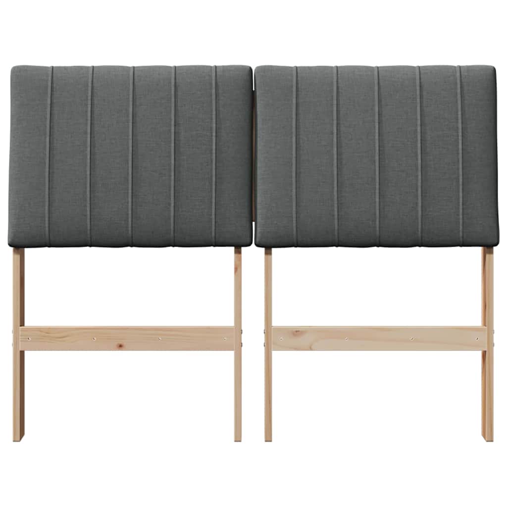 Gepolstertes Kopfteil Dunkelgrau 120 cm Massives Kiefernholz