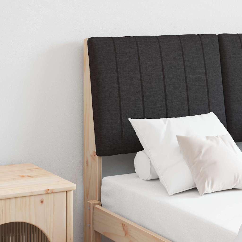 Gepolstertes Kopfteil Schwarz 120 cm Massives Kiefernholz