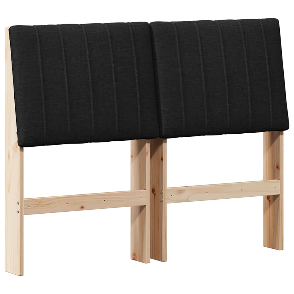Gepolstertes Kopfteil Schwarz 120 cm Massives Kiefernholz