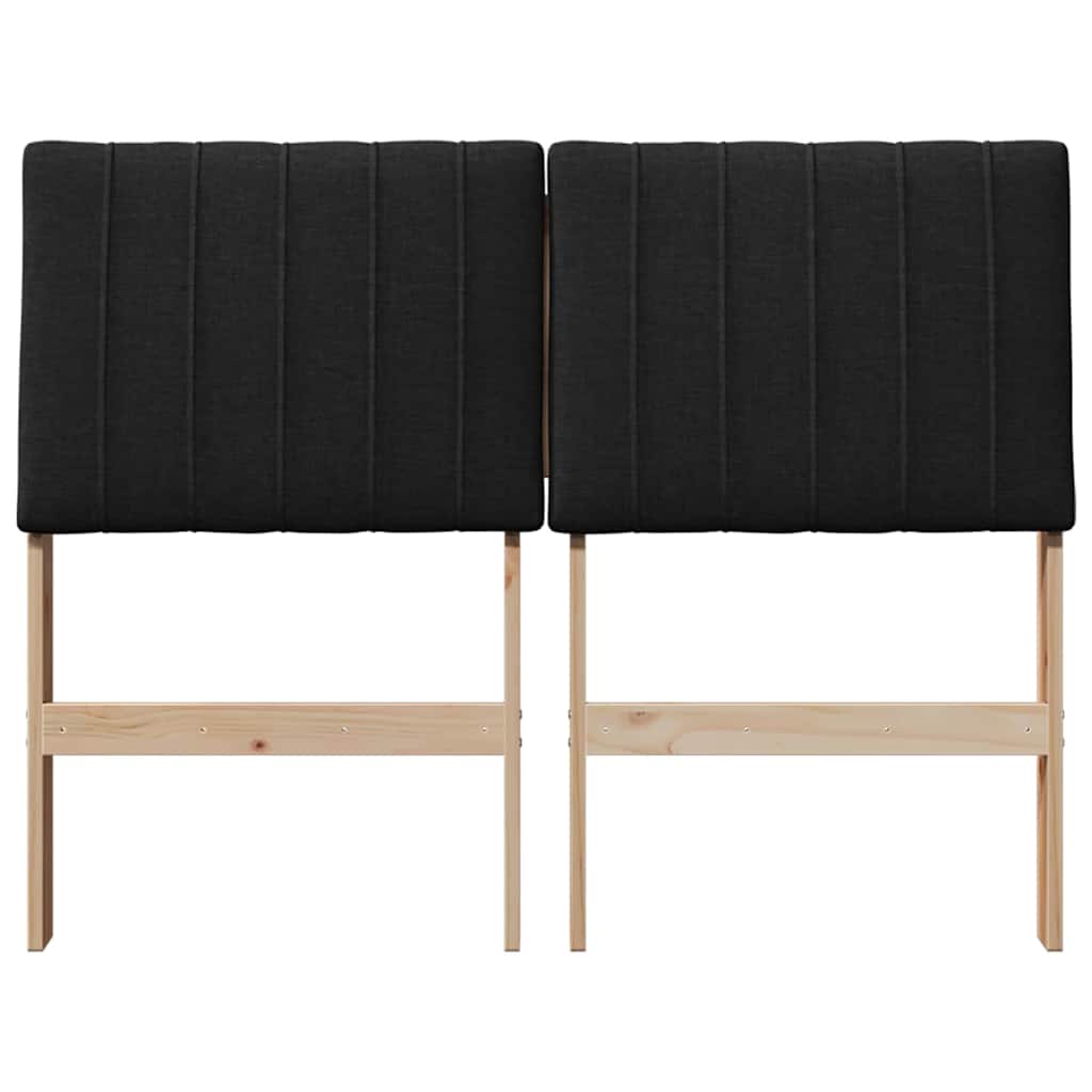 Gepolstertes Kopfteil Schwarz 120 cm Massives Kiefernholz