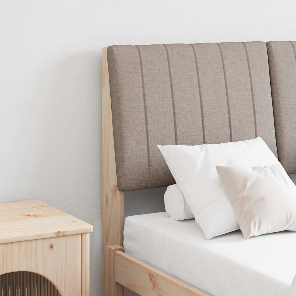Gepolstertes Kopfteil Taupe 120 cm Massives Kiefernholz