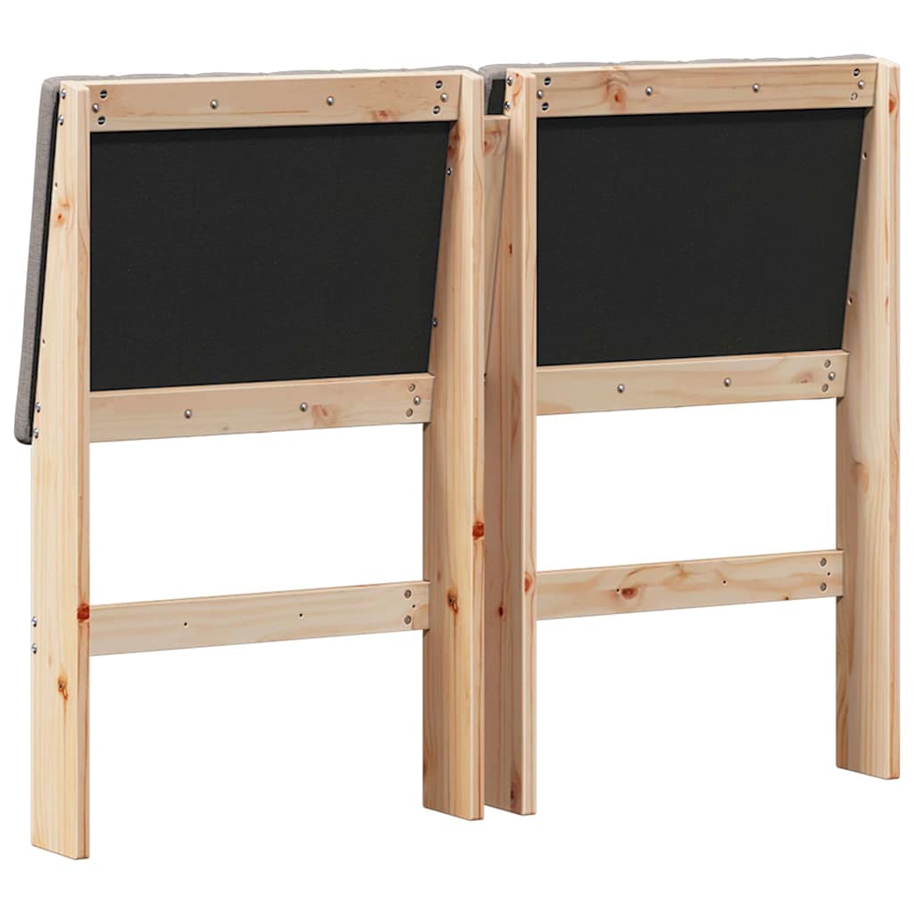 Gepolstertes Kopfteil Taupe 120 cm Massives Kiefernholz