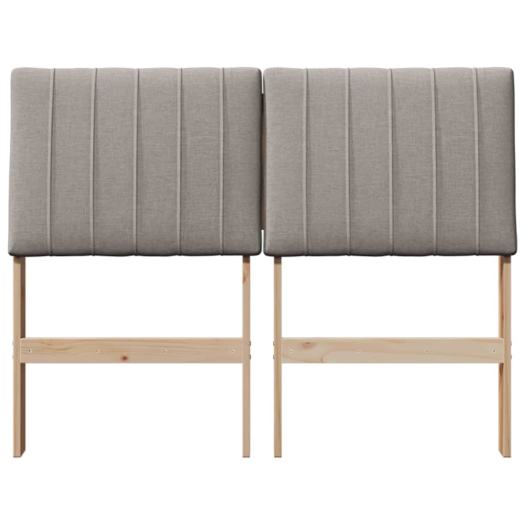 Gepolstertes Kopfteil Taupe 120 cm Massives Kiefernholz