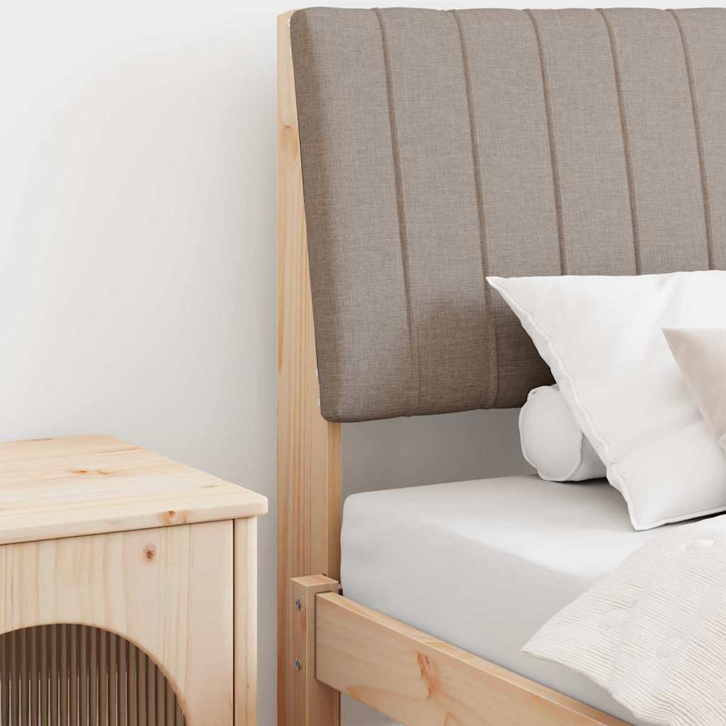 Gepolstertes Kopfteil Taupe 100 cm Massives Kiefernholz