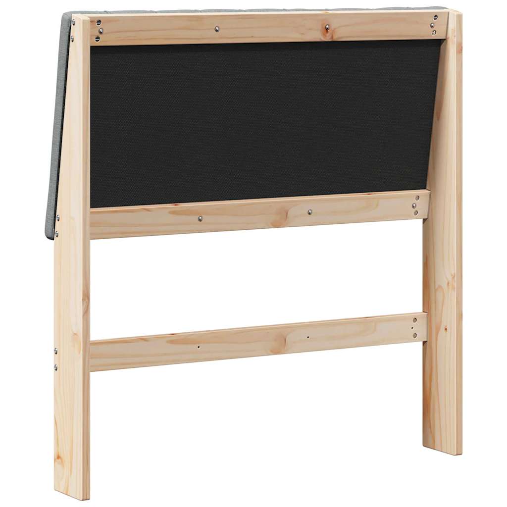 Gepolstertes Kopfteil Dunkelgrau 90 cm Massives Kiefernholz