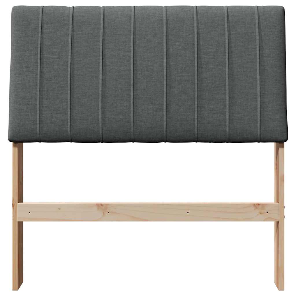 Gepolstertes Kopfteil Dunkelgrau 90 cm Massives Kiefernholz