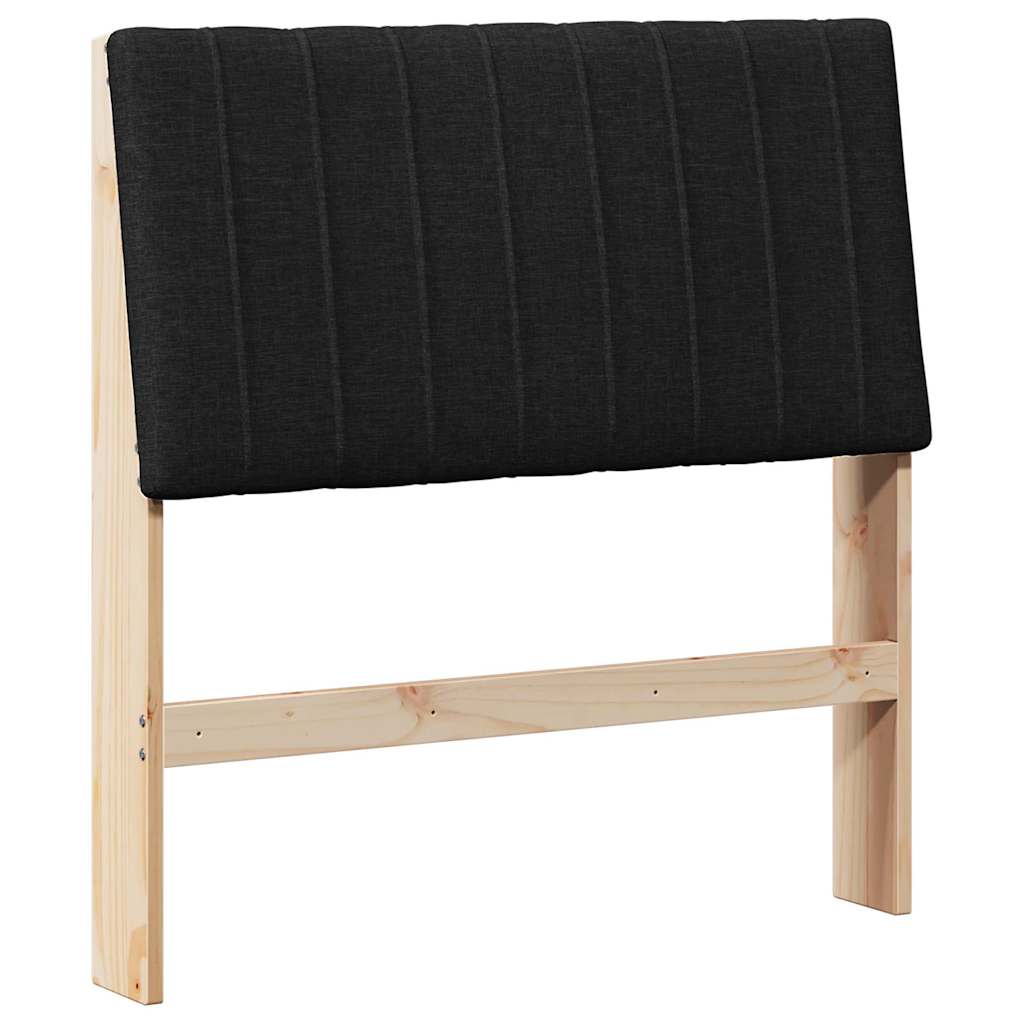 Gepolstertes Kopfteil Schwarz 90 cm Massives Kiefernholz