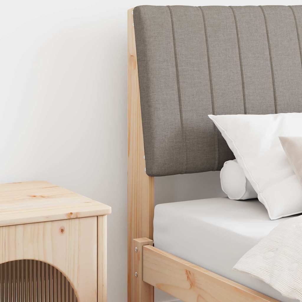 Gepolstertes Kopfteil Taupe 90 cm Massives Kiefernholz
