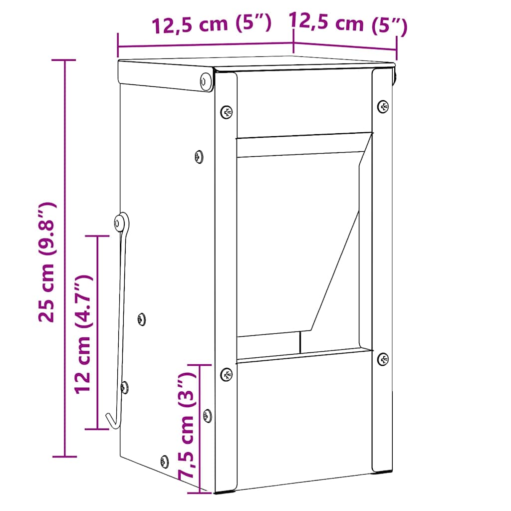 Kaninchenfütterer Silber 12,5 x 12,5 x 25 cm 1,5 kg