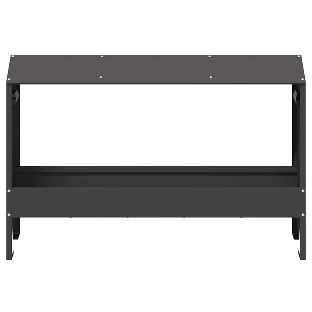 Hühnerfütterungsrinne Schwarz 81 x 32 x 53,5 cm